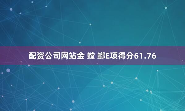 配资公司网站金 螳 螂E项得分61.76